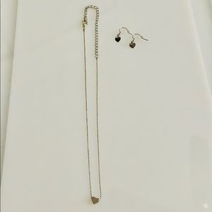 Silver Dainty Heart Necklace & Earrings